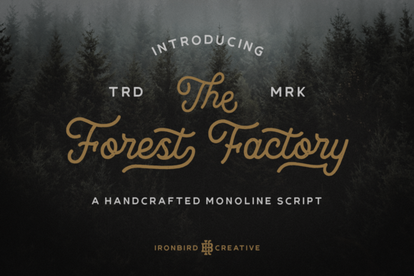 The Forest Factory: Handcrafted Monoline Font